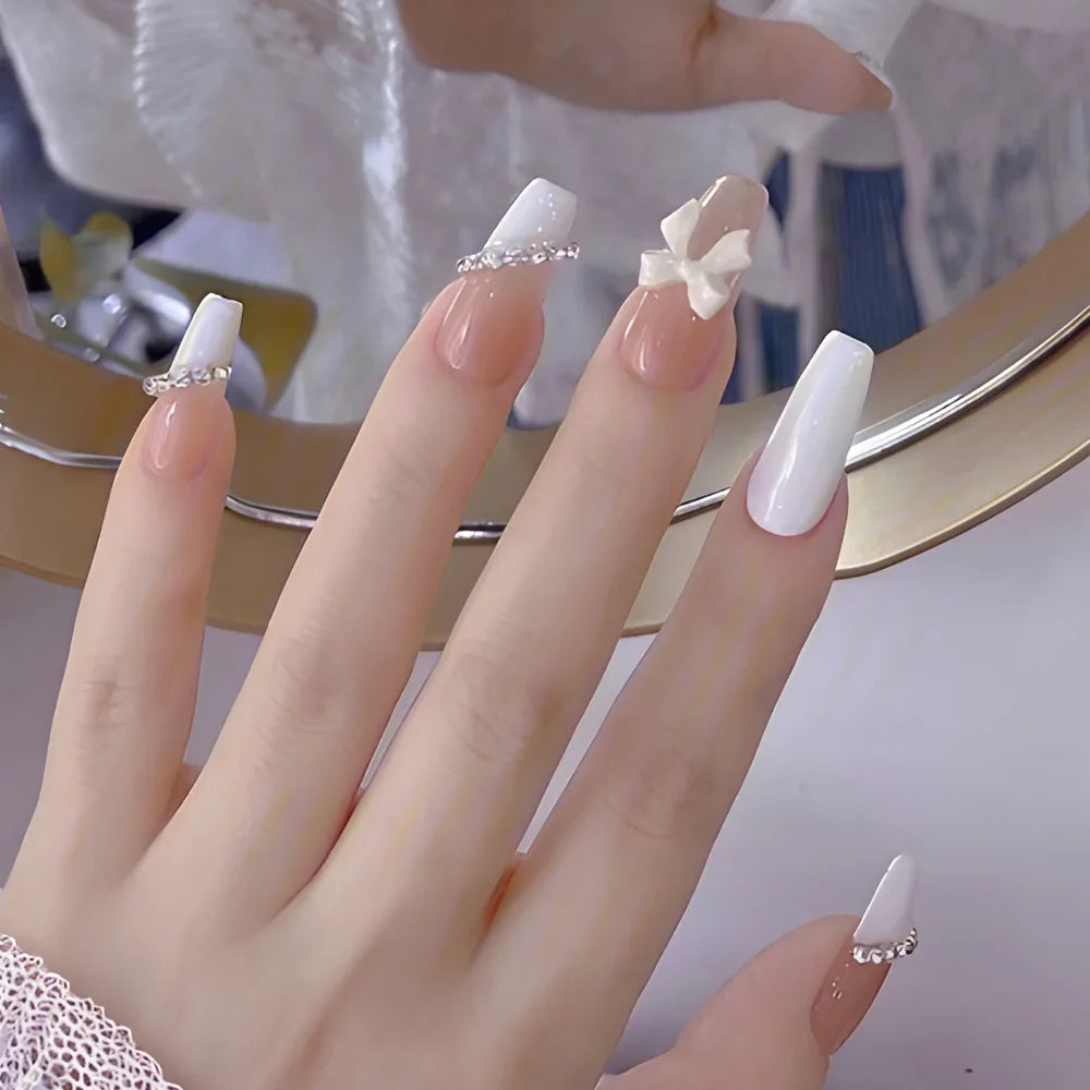 Charming Pink Flame Long Ballet Press-On Nails