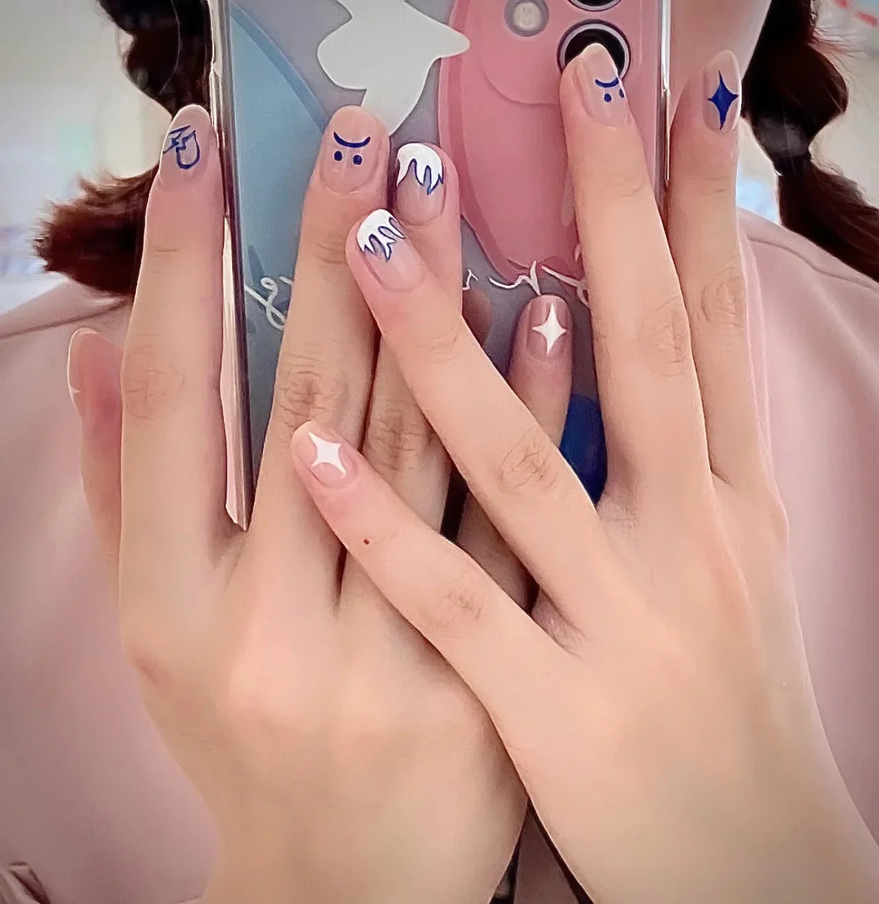 Charming Pink Flame Long Ballet Press-On Nails