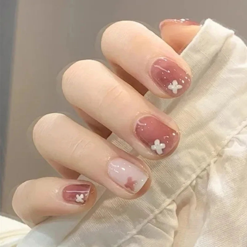 Charming Pink Flame Long Ballet Press-On Nails
